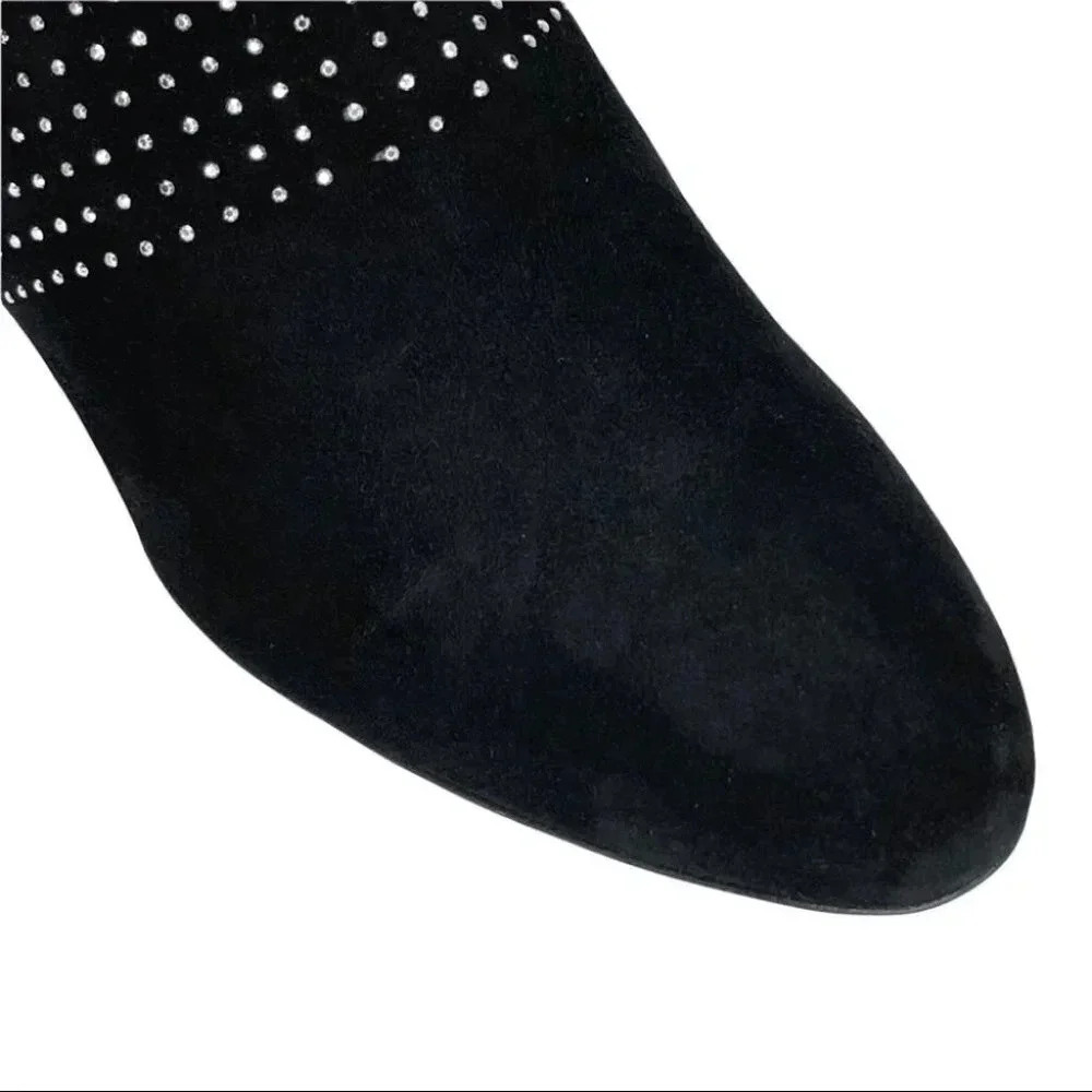 Laurence Dacade Rocco Black Suede Studded Womens Booties Size 7.5M EU 38.5 - Picture 5 of 16